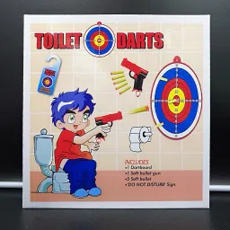 Toilet Shooting Game Fun Target Gun Funny Toy Kids Game Set with 5 Tip Bullets Soft Tip Dart-45