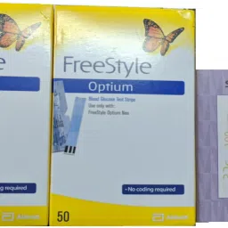 FreeStyle Optium Neo 100 strips with 100 lancet size 32G 100 Glucometer Strips-13