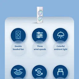 coeus Rechargeable 3 in 1 Humidifier | Dual Mist Fan | Night Lamp | Remote Control | Diffuser image 5