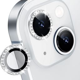 ITians Back Camera Lens Ring Guard Protector for iPhone 13 HD Clarity - Diamond Silver-picture-1