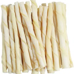 Raw Hide Twisted Calcium Chew Sticks for New Born, Young & Adult, 250g Chicken Dog Chew-17