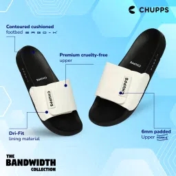 chupps Flow White/Black Men's Comfortable Slides & Flip Flop Men Slides image 5