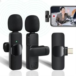 2 in 1 Wireless Dynamic Lapel Collar Mic Voice Recording Microphone-image-65
