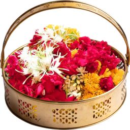 Traditional Handcrafted Brass Flower basket for Pooja/Worship|Dolchi|Pooja Dalia Brass Flower Basket-image-3
