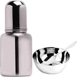 Stainless Steel Baby Feeding Bottle with Bowl for Kids - 150 ml-image-51