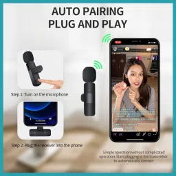 moozmob Wireless Microphone for Youtube Collar Mic for Type C and Lightning iOS Phone Microphone image 3