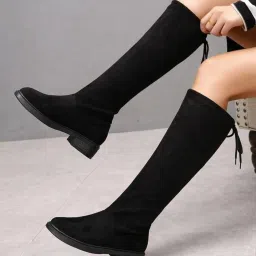 Suede Lace-Up Boots for Women & Girls | Knee Length Boots For Women-image-26