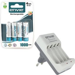 Envie Bettle ECR-20 |Combo With| 4xAA 1000 Ni-CD rechargeableCamera Battery Charger-12