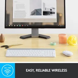 Logitech MK470 Slim Keyboard & Mouse Combo, Whisper-Quiet Wireless Laptop-size Multi-device Keyboard Compatible with Desktop, Laptop, Mac image 3