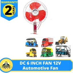 6 inch 12 Volts DC Fan Run Solar Panel or 12 Volts Car Fan Car Interior Fan-23