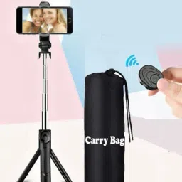 POZUB 2in1 Wireless Foldable Tripod + Remote Control Bluetooth Selfie Stick+ Carry Bag Tripod, Monopod Kit, Monopod, Tripod Kit, Tripod Clamp, Tripod Bracket-19