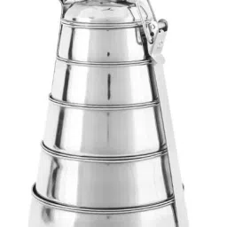 Stainless Steel Pyramid Shape Lunch Box 5 container Food Pack Clip Tiffin 5 Tier 5 Containers Lunch Box-image-94