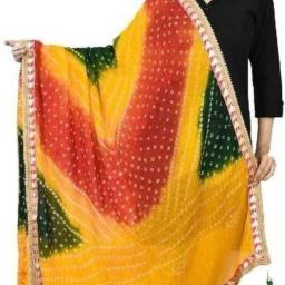 Art Silk Printed Multicolor Women Dupatta-4