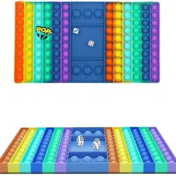 Rainbow Pop It Toy with Dice – Big Sensory Game Board-24