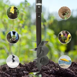 tadso-lid Post Hole Adjustable Auger Black Post Hole adjustable digger blade auger, adjustable blade auger black, garden blade auger, soil digging blade auger, garden soil digging tool image 2