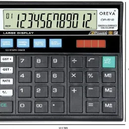oreva SOLAR & BATTERY OPERATED CHECK & CORRECT GST CALCULATOR OR-512 BasicCalculator image 3