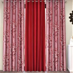 153 cm (5 ft) Polyester Semi Transparent Window Curtain (Pack Of 3)-image-1