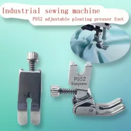 P952 Presser Foot for Sewing Machine P952 Presser Foot for Industrial Sewing Wagon Steel Closing Wrinkled Folds, Single Adjustable Shirring Gathering Foot with High Shank-picture-0