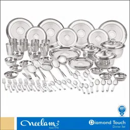 Pack of 101 Stainless Steel Diamond Touch Eco Dinner Set of 101 Pcs, Dinner Set-image-5