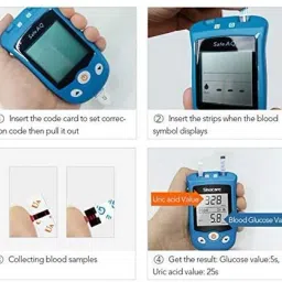 sinocare Safe AQ UG Blood Glucose & Uric Acid Monitor Bi-Function System With 50 Strips Glucometer image 4