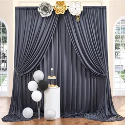 Stookin 16×08ft,Dark Grey No Wrinkle Polyester Photography Backdrop (4×8ft 4Pcs Panel) Reflector-image-99