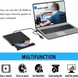 Sancy 2 IN 1 USB 3.0 Type-C External CD DVD-RW Writer Drive Burner Reader Player PC External DVD Writer image 2