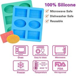 Bronto Silicone Soap Moulds for Soap Making 80gm, Round & Rectangle Soap Mould Silicon Soap Moulds for Soap Making (Random Colour) (Set of 1) (Multicolor) image 4