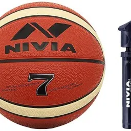 Nivia Engraver Basketball And Nivia Ball Pump Double Action, Red Basketball - Size: 7-26