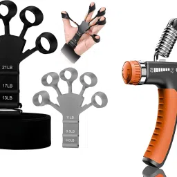 2 In 1 Combo Of Finger Exerciser With Hand Gripper Gym & Sports Kit Fitness Accessory Kit Kit-34