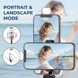 GADGETSWEAR Selfie Stick with Tripod Stand, Mobile Tripod stand with LED Light Tripod Kit image 5