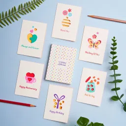 Set of 12 Laser Cut Notecard contains 6 unique cards with two copies of each Greeting Card-2