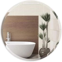 Frameless 12 inch Small Size Designer Bewelled Mirror Home Decor Shaving Makeup Bathroom Mirror-image-48