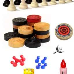 Wooden Carrom Coins | 6mm Sticker | Carrom Powder | Ludo Token | Chess Pcs 6 cm Carrom Board-picture-11