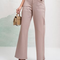 tokyo talkies Women Flared Beige Cotton Blend Trousers-picture-9
