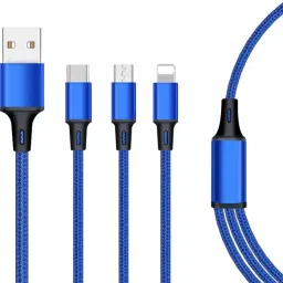 BUFONA Ultra Charging Speed Type - C | Micro USB | IOS Data Cable 3 IN1 Charging Cable Charging Pad-1