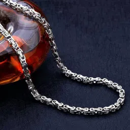 Premium Waterproof 6mm Trendy Neck Chain for Men and Boys Silver Plated Stainless Steel Chain-image-1