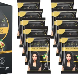 Instant Ammonia Free, Hair Color Shampoo Enriched with Avocado oil, (Black, 15) , Natural Black-image-33