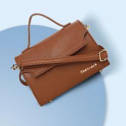 Tan Women Sling Bag - Medium Structured Tan Sling Bag-image-3