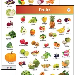 Fruits & Vegetables Charts for Kids | Early Learning Poster for Nursery|Set of 2-image-68