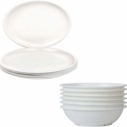 Pack of 12 PP (Polypropylene) 6 plate +6 bowl Dinner Set-3