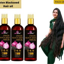 Onion Oil - Black Seed Onion Hair Oil - WITH COMB APPLICATOR (PACK 3) Hair Oil-image-24