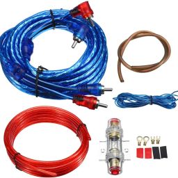 Car Amplifier Wiring Kit Audio Subwoofer AMP RCA Power Cable AGU Fuse Set Two Class B Car Amplifier-image-86