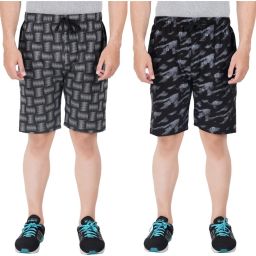 Pack of 2 Printed Men Multicolor Regular Shorts-1