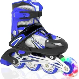 Adjustable Inline Skates with Front Light Up Wheels for kids (Blue) In-line Skates - Size 7-9 UK-5