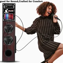 Qcluellu 374 =FG TOWER SPEAKER DJ Sound Stereo bass Built-in FM 80 W Bluetooth Tower Speaker-71