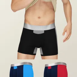 Pack of 3 Illuminati Intellisoft Micro Modal Color Blocked Solid Men Trunk-picture-0