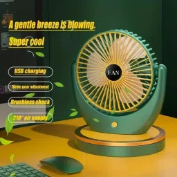 Sampri Rechargeable Lighting & 4-hours Battery Backup Small Pocket, Cooling Mini Hand 3 Speed USB Fan image 3
