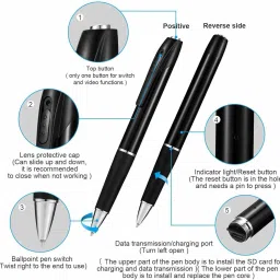 Pelupa V8 Spy Pen Hidden Camera Digital Video/Audio Recorder Wireless Covert P2P Cam Security Camera image 4