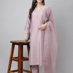 Women Silk Blend Kurta Pant Dupatta Set-image-96