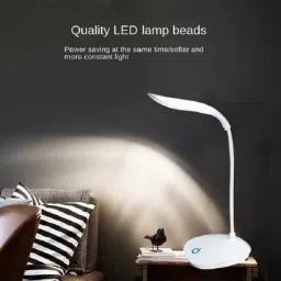 akr Rechargable Led Reading table Lamp Level Brightness And Touch Table Lamp (10, White) Table Lamp image 3